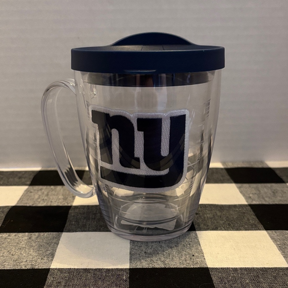 Tervis Clear Tumbler mug with Navy Lid NY Giants